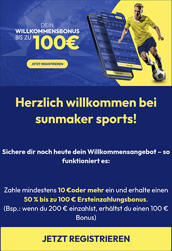 Sunmaker Neukundenbonus 100 Euro