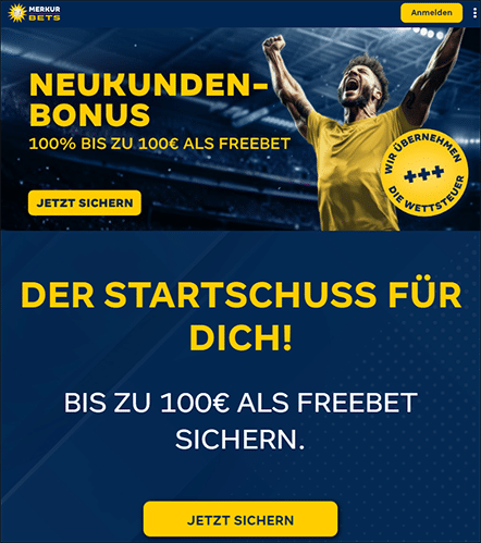 Neukunden Bonus bei Merkur Bets