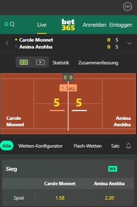 Bet365 Tennis live