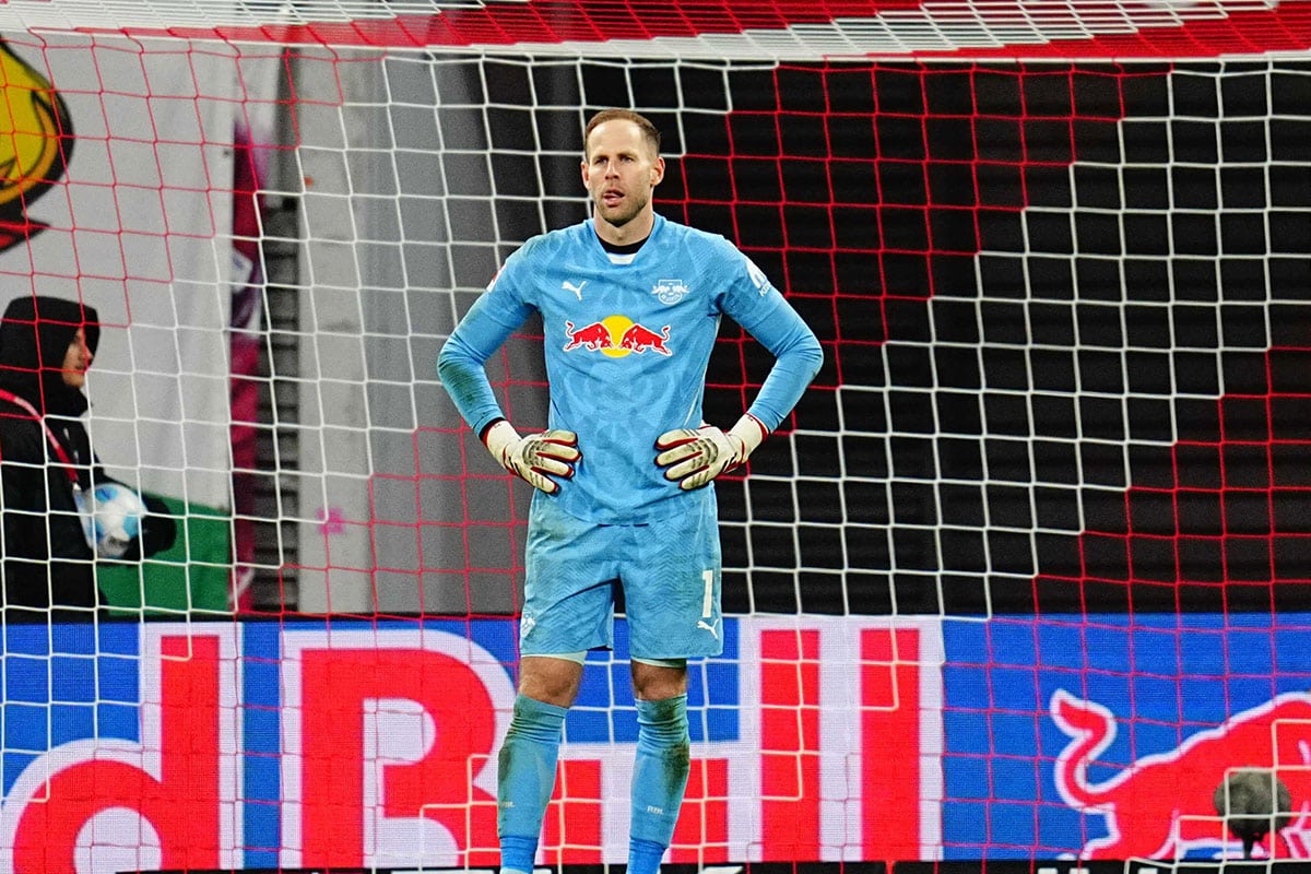 Leipzig-Keeper Peter Gulacsi / Leipzig Frankfurt DFB-Pokal Tipp (© Cal Sport Media / Alamy Stock Photo)